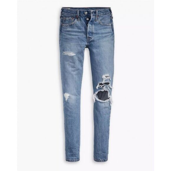 Levi’s 501 Skinny in Nice As Pie Medium Wash Size 25 - Picture 4 of 8